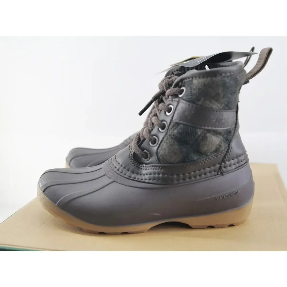 Kamik Sierra Mid Duck‎ Boots Girls Java Leather Waterproof Ankle Size 12